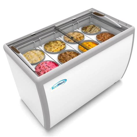 ice cream box stainless steel top glass door|Koolmore 50 in. 8 Tub Ice Cream Dipping Cabinet Display .